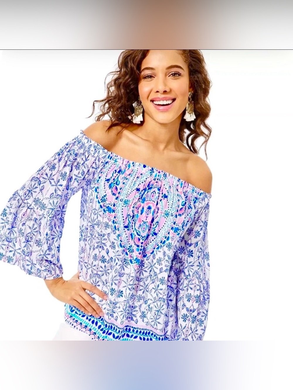 Lilly Pulitzer Nevie Off the Shoulder Top